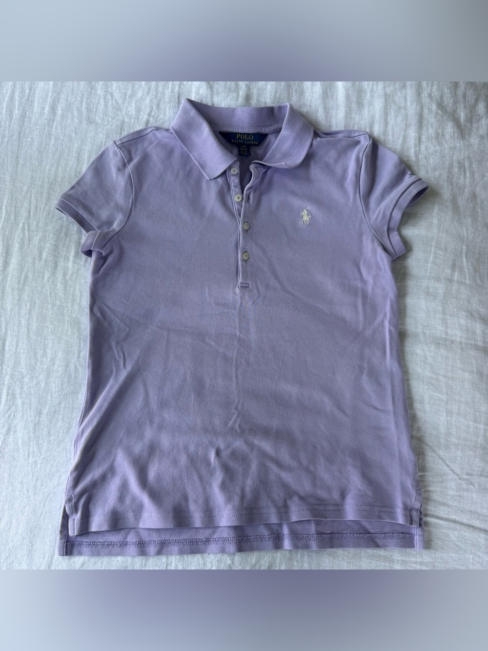 Polo Ralph Lauren Girls' Lavender Short-Sleeve Polo Size L 12/14